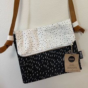 Zana handmade shoulder bag in black and white print, one of a kind item